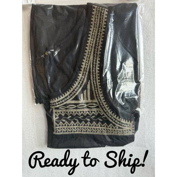 Chaudry Tank Top NWT Small Embroidered Sleeveless Chocolate Brown Made in India - Picture 8 of 8